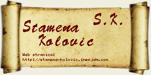 Stamena Kolović vizit kartica